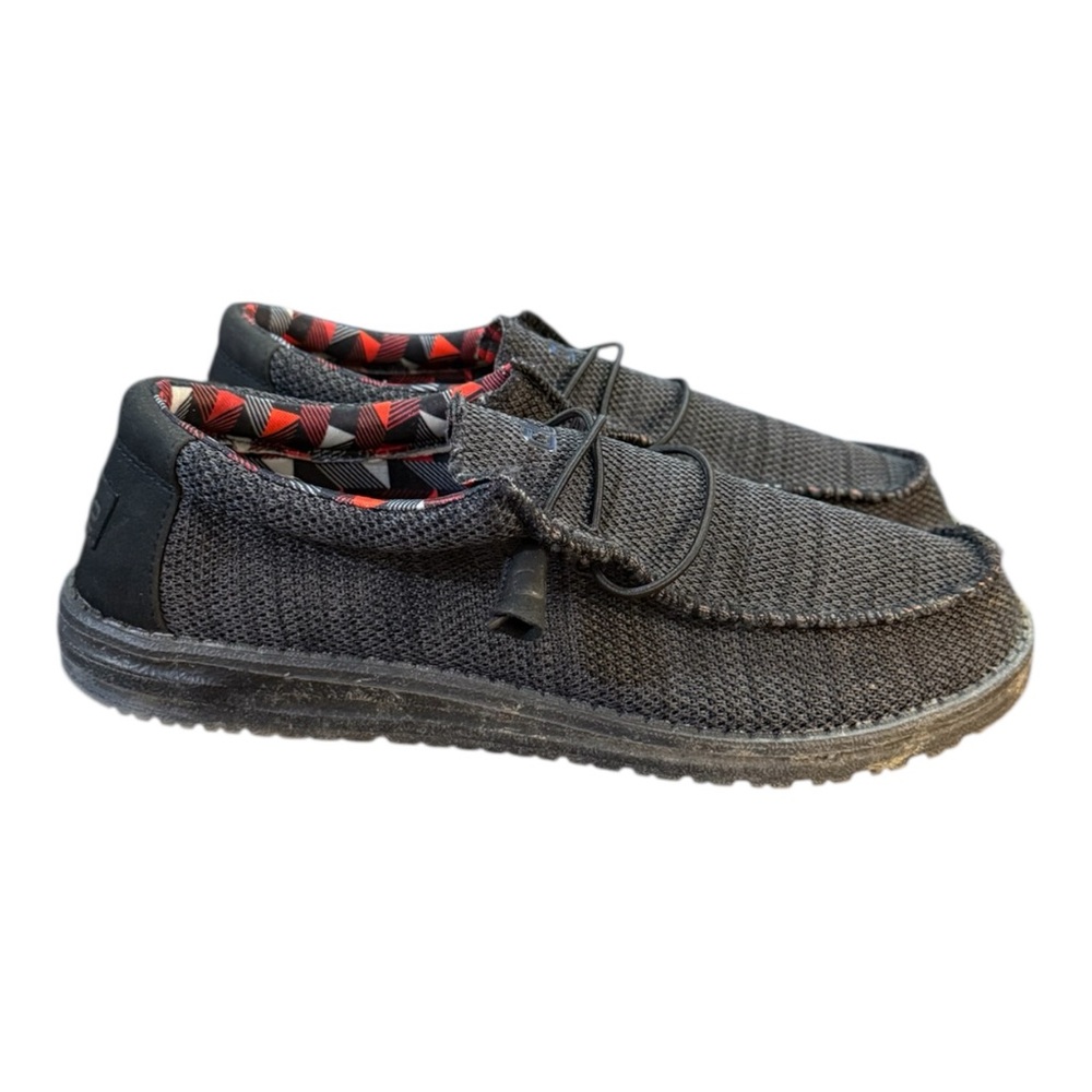Hey Dude Wally Sox Jet Black Canvas Shoes Men’s Size 9 Women’s Size 10.5